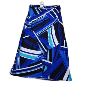 Drapers & Damons Maxi Skirt Womens Size Large Pull On Elastic Waist Blue Stripe